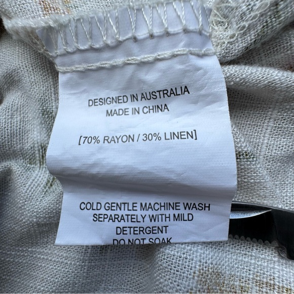 Petal & Pup Skirt Womens Small Cream Floral Midi Linen Blend Summer - Picture 11 of 12